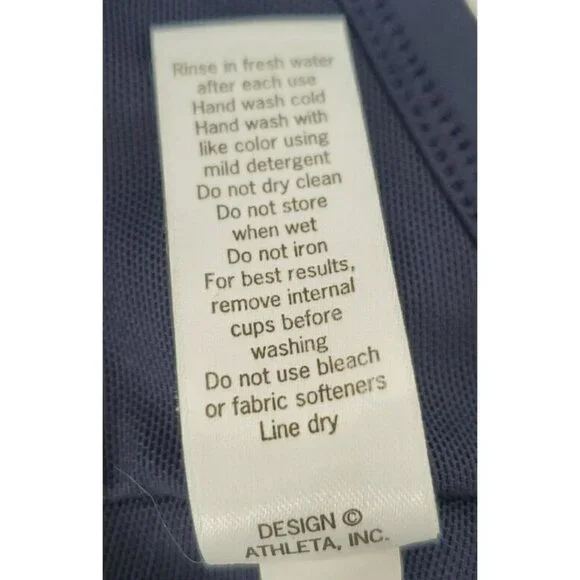 Athleta 36D / DD Navy Blue Twister Front Molded Cup Swim Bikini Top 964874 - Picture 8 of 8